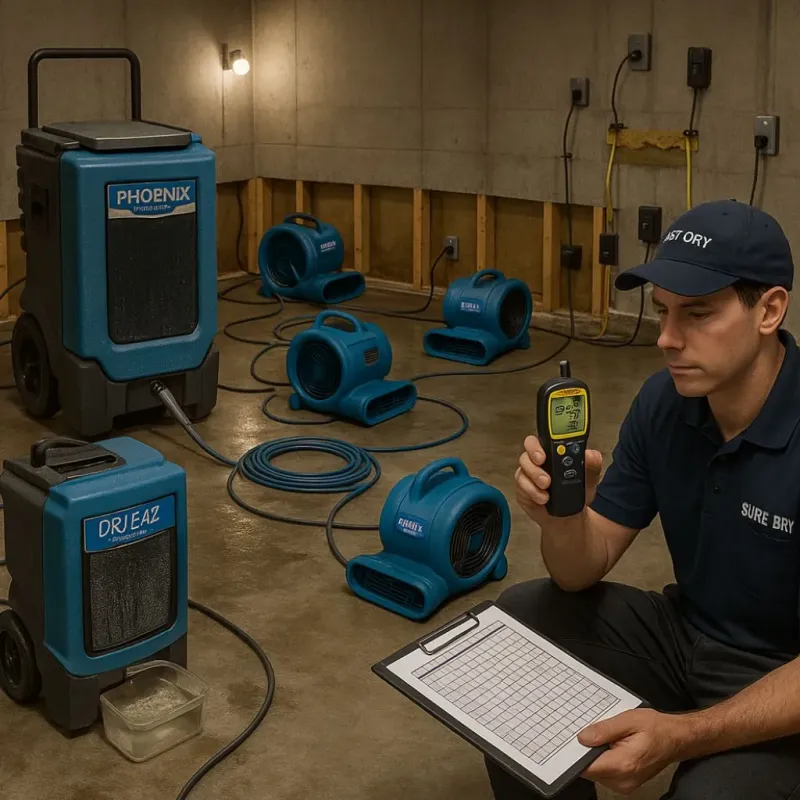 Structural Drying and Dehumidification process in Aurora, IL